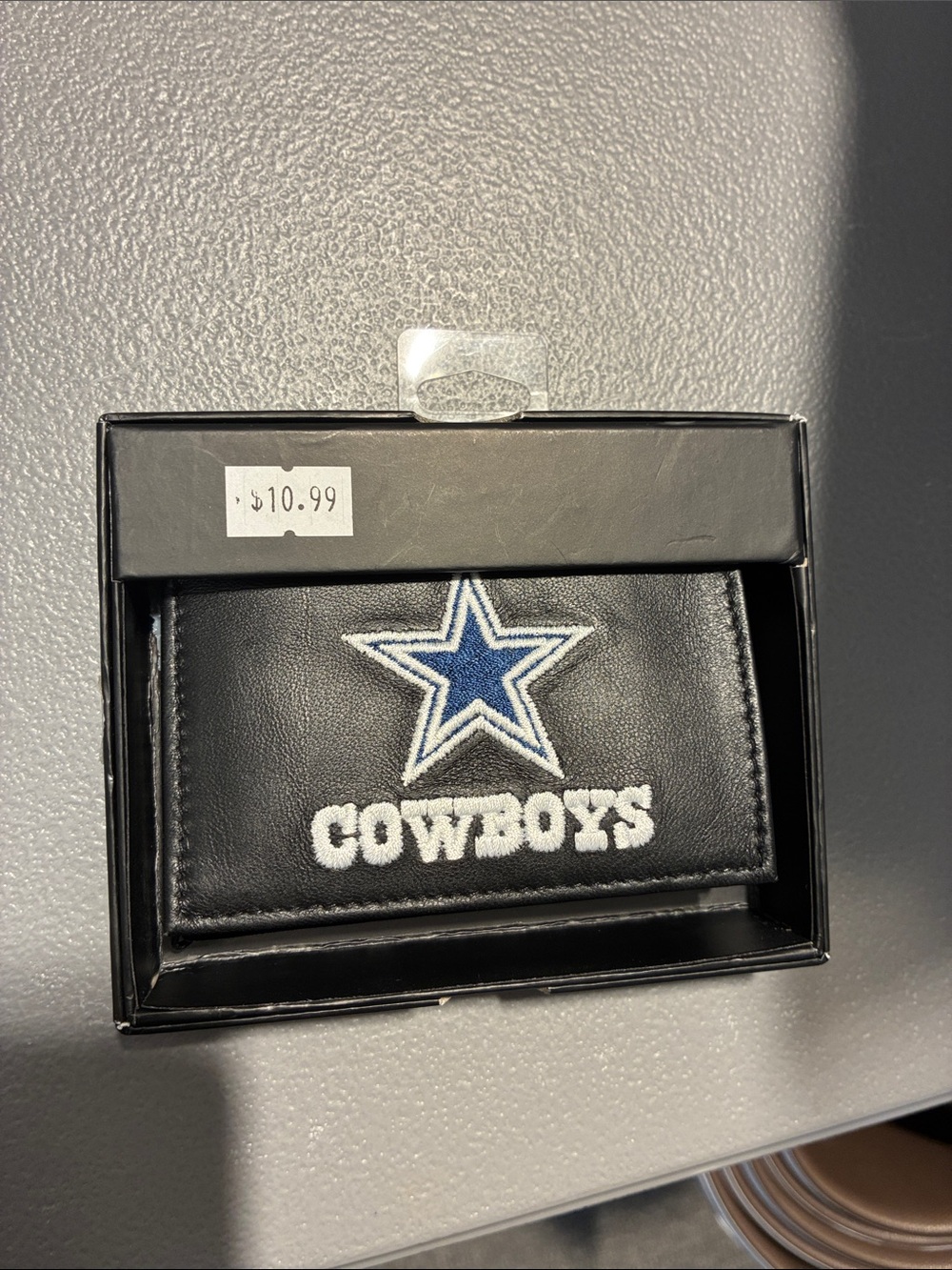 Dallas Cowboys Black Leather Bi-Fold Wallet with Star Logo